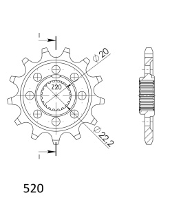 Pinion fata SUPERSPROX CST-1905:13 13T, 520 - Img 2