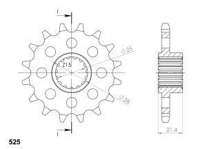 Pinion fata SUPERSPROX CST-2150:16 16T, 525 - Img 2