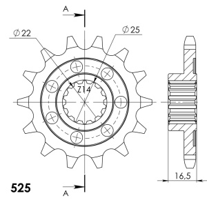 Pinion fata SUPERSPROX CST-4054:15 15T, 525 - Img 2