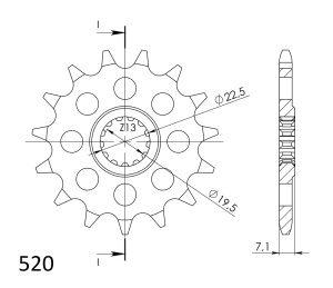 Pinion fata SUPERSPROX CST-434:14 14T, 520 - Img 2