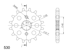 Pinion fata SUPERSPROX CST-513:17 17T, 530 - Img 2