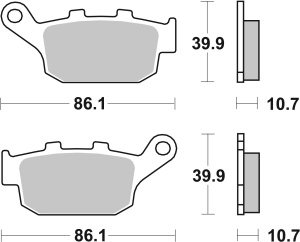Placute de frana BREMBO 07HO2711 CC ROAD - Img 3