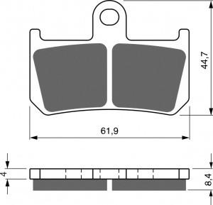 Placute de frana GOLDFREN 246 S3 (1 set = 2pcs small, 2pcs large)