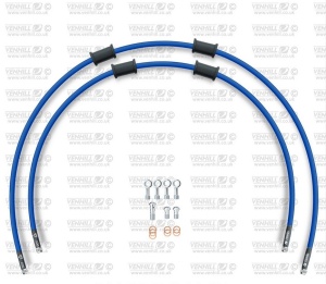 RACE Front brake hose kit Venhill POWERHOSEPLUS DUC-7012FS-SB (2 conducte in kit) Solid blue hoses, stainless steel fittings