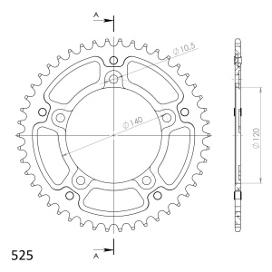 Rear sprocket SUPERSPROX STEALTH RST-1792:45-GLD auriu 45T, 525 - Img 2