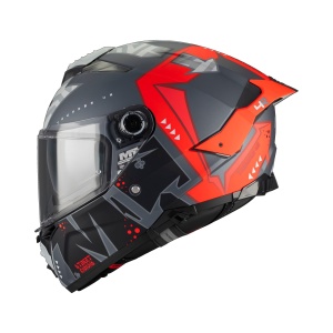 Casca integrala MT Thunder 4 R SV Canvas C5 rosu mat, vedere laterala
