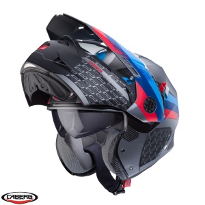 Casca modulabila (flip-up)/adventure Caberg model Tourmax X SV Sarabe K9 gun metal (titanium)/negru/BMW colours mat Pinlock ready - lentila Pinlock inclusa - Img 3