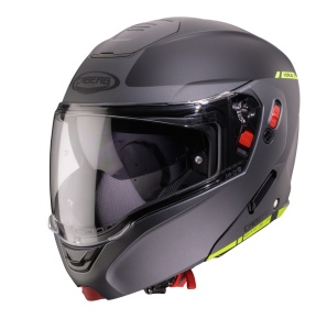 Casca modulabila (flip-up) Caberg model Horus X Ray L6 negru/gri/galben fluor mat Pinlock ready - lentila Pinlock inclusa