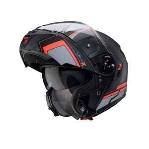 Casca modulabila (flip-up) Caberg model Levo X Elite L7 negru/gri/rosu fluor mat Pinlock ready - lentila Pinlock inclusa (fibra de sticla) - Img 9