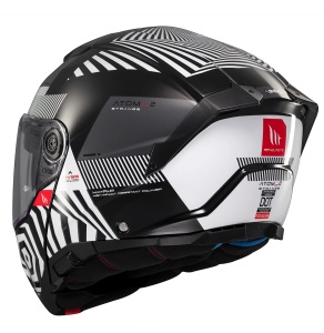 Casca modulabila MT Atom 2 SV Strange B2 negru/alb lucios (ochelari soare integrati) Pinlock Ready - tip viziera: MT-V-35 - Img 12