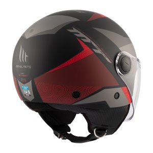 Casca MT Street S Poke B5 rosu mat (open face) - omologare noua ECE 22.06 - Img 5