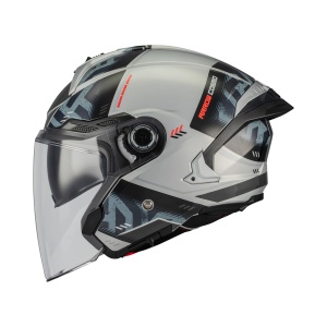 Casca open face motociclete MT Cosmo SV Arrow C2 gri lucios (ochelari soare integrati) - tip viziera: MT-V-37 - Img 6