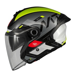 Casca open face motociclete MT Cosmo SV Silence B3 galben fluor lucios (ochelari soare integrati) - tip viziera: MT-V-37 - Img 10