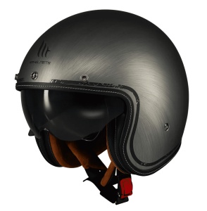 Casca open face motociclete MT Le Mans 2 S SV Scratched Chrome A2 gri mat (ochelari soare integrati) - omologare noua ECE 22.06 - Img 9