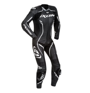 Costum (combinezon) motociclete femei piele Ixon vara model Vortex Lady LS culoare: negru/alb