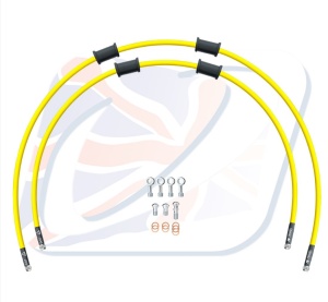 CROSSOVER Front brake hose kit Venhill POWERHOSEPLUS KAW-10023F-YE (2 conducte in kit) Yellow hoses, chromed fittings