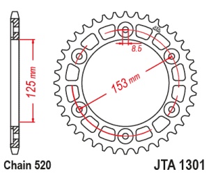 Foaie spate ALU JT JTA 1301-40RED 40)T, nt((520 Rosu - Img 2