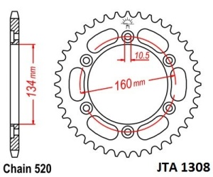 Foaie spate ALU JT JTA 1308-41 41T, 520 - Img 2