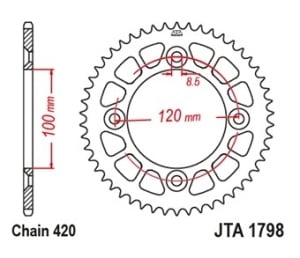 Foaie spate ALU JT JTA 1798-47BLK 47)T, nt((420 Negru - Img 3