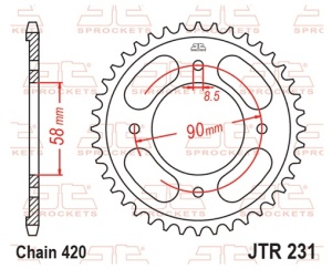 Foaie spate JT JTR 231-36 36T - Img 2