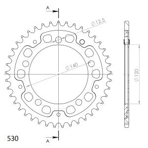 Foaie spate SUPERSPROX STEALTH RST-1797:41-GLD auriu 41T, 530 - Img 2