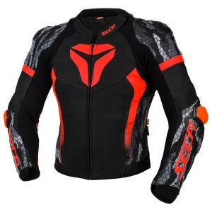 Geaca din piele SECA SRS II FLUO RED - Img 1