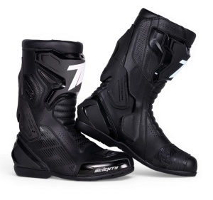 Ghete (cizme) moto Racing Unisex Seventy model SD-BR26 Alpha culoare: negru/alb
