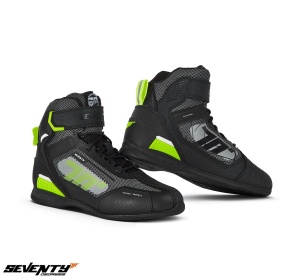 Ghete moto scurte Seventy Degress SD-BR2 Veloce Negru Galben