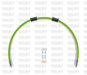 Kit conducta ambreiaj Venhill POWERHOSEPLUS DUC-9022C-GR (1 conducta in kit) Green hoses, chromed fittings