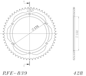 Kit de lant D.I.D Chain - Argintiu chain 428 D, Non-sealed, CHK front sprocket JT CHK rubber cushioned, CHK rear sprocket SUPERSPROX pentru YAMAHA DT 125 RE 2004-2006 - Img 5