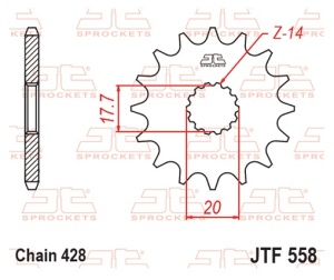 Kit de lant D.I.D Chain - Argintiu chain 428 NZ, Non-sealed, CHK front sprocket JT, CHK rear sprocket JT pentru YAMAHA YZ 85 2019-2025 - Img 4