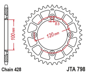 Kit de lant D.I.D Chain - Argintiu chain 428 NZ, Non-sealed, CHK front sprocket JT, CHK rear sprocket JT pentru YAMAHA YZ 85 2019-2025 - Img 7