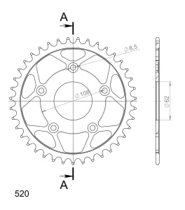 Kit de lant D.I.D Chain - Argintiu chain 520 VX, X-ring (X, NX, QX, XS), CHK front sprocket SUPERSPROX, CHK rear sprocket SUPERSPROX pentru CAGIVA Raptor 125 2003 - Img 5