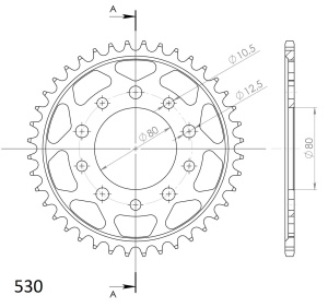 Kit de lant D.I.D Chain - Argintiu chain 530 VX, X-ring (X, NX, QX, XS), CHK front sprocket SUPERSPROX, CHK rear sprocket SUPERSPROX pentru HONDA CB 1100 R 1981 - Img 4