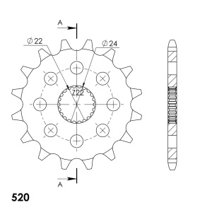 Kit de lant D.I.D Chain - Auriu chain 520 VX, X-ring (X, NX, QX, XS), CHK front sprocket SUPERSPROX, CHK rear sprocket SUPERSPROX pentru APRILIA MX 125 2004 - Img 3