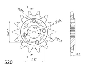 Kit de lant D.I.D Chain - Auriu chain 520 ZVM-X, X-ring (X, NX, QX, XS), CHK front sprocket SUPERSPROX, CHK rear sprocket SUPERSPROX pentru ATV HONDA TRX 400 EX 2005-2008 - Img 3