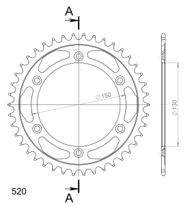 Kit de lant EK - Argintiu chain 520 DEX, X-ring (X, NX, QX, XS), CHK front sprocket SUPERSPROX, CHK rear sprocket SUPERSPROX pentru YAMAHA WR 250 X 2008-2015 - Img 5