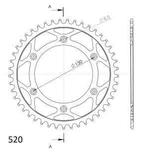 Kit de lant EK - Argintiu chain 520 DEX, X-ring (X, NX, QX, XS), CHK front sprocket JT CHK rubber cushioned, CHK rear sprocket SUPERSPROX pentru KTM LC4 400 Enduro 1997-2001 - Img 5