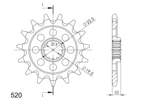 Kit de lant EK - Argintiu chain 520 SRO, O-ring, CHK front sprocket SUPERSPROX, CHK rear sprocket SUPERSPROX pentru KAWASAKI KLX 400 2003 - Img 3
