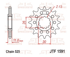 Kit de lant EK - Argintiu chain 525 SRO, O-ring, CHK front sprocket JT, CHK rear sprocket JT pentru YAMAHA MXT 850 Niken / GT 2018-2020 - Img 3