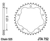 Kit de lant EK - Argintiu chain 525 SRX, X-ring (X, NX, QX, XS), CHK front sprocket JT CHK rubber cushioned, CHK rear sprocket JT pentru DUCATI Streetfighter 848 / S 2012-2015 - Img 6