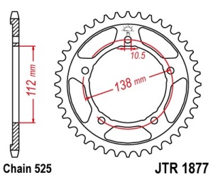 Kit de lant EK - Auriu chain 525 ZVX, X-ring (X, NX, QX, XS), CHK front sprocket JT CHK rubber cushioned, CHK rear sprocket JT pentru YAMAHA YZF-R1 2015-2024 - Img 5