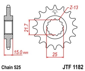 Pinion fata JT JTF 1182-14 14T, 525 - Img 2