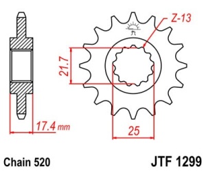 Pinion fata JT JTF 1299-14 14T, 520 - Img 2
