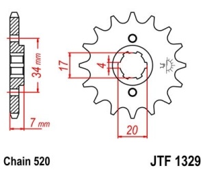 Pinion fata JT JTF 1329-12 12T, 520 - Img 2