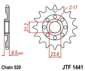 Pinion fata JT JTF 1441-15 15T, 520 - Img 2