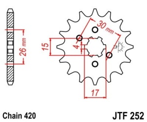 Pinion fata JT JTF 252-12 12T, 420 - Img 2