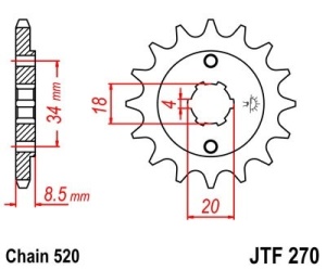 Pinion fata JT JTF 270-12 12T, 520 - Img 2