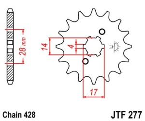 Pinion fata JT JTF 277-13 13T, 428 - Img 2