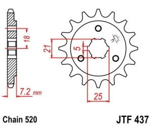 Pinion fata JT JTF 437-14 14T, 520 - Img 2